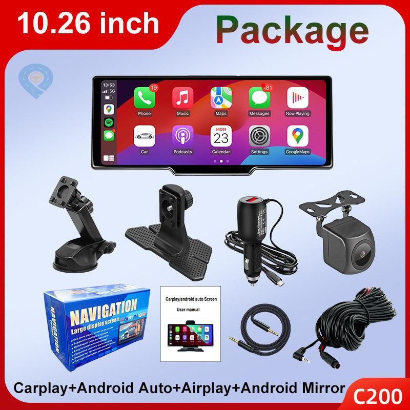 10.26-inch Portable Car Central Control Smart Screen with Wireless CarPlay, Android Auto, Bluetooth, and AHD Backup Camera by eprolo