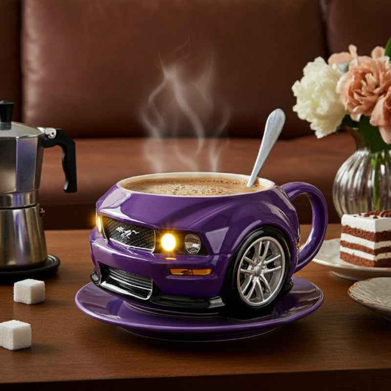 Car-Shaped Stainless Steel Coffee Mug – Handmade, Durable, Novelty Office Cup, Ideal Gift for Car Fans