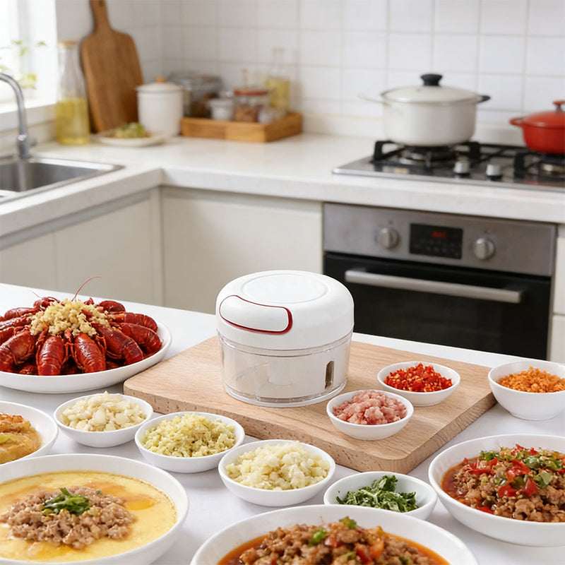 Mini Automatic Portable Food Processor, Triple Blade, USB 250 mL Electric Bivolt