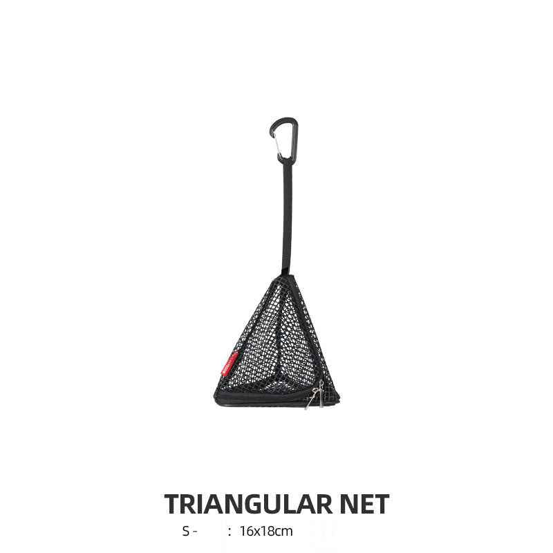 Outdoor Triangular Hanging Net – Foldable Sun Drying & Camping Storage Basket, PVC Mesh Bag