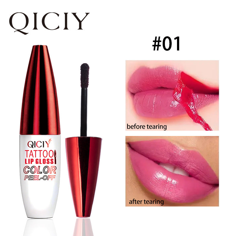 4-color tear off lip gloss is easy to color, moisturizes and lasts for a long time without sticking to the cup tear off lip gloss