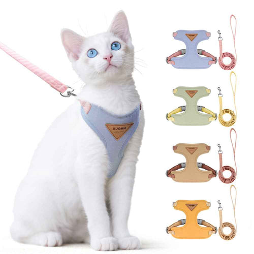 Cat traction rope to prevent breaking free cat chest harness for outdoor walking cat rope