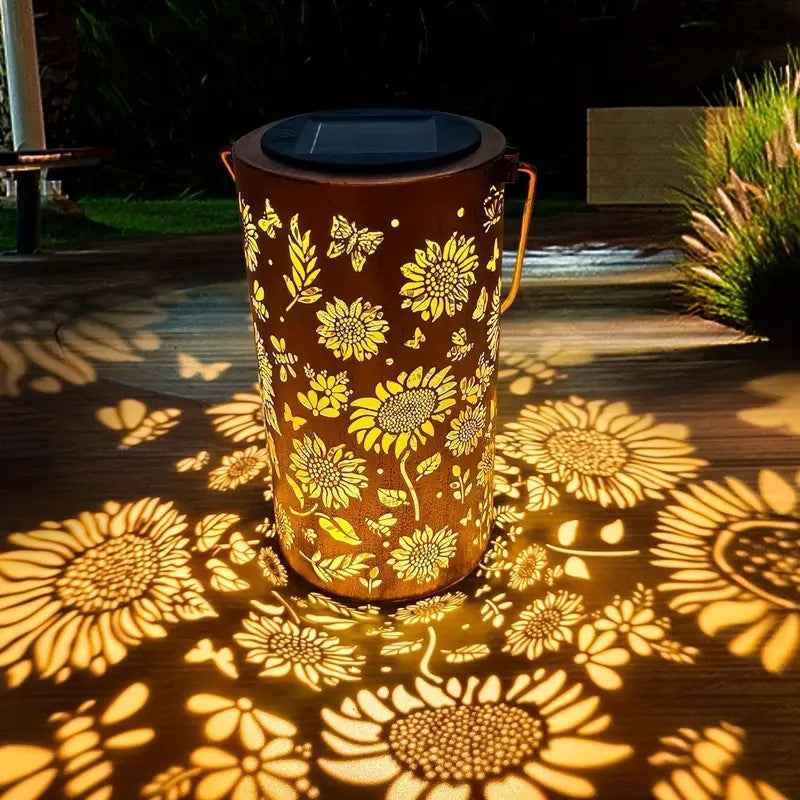 Solar Sunflower Lantern – Outdoor Waterproof Iron Art Hanging Garden Light