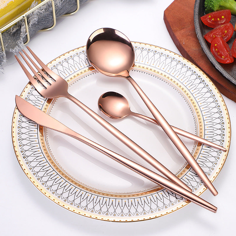 Gold Stainless Steel Cutlery Set | 4-Piece Portuguese Design Royal Beauty Queen
