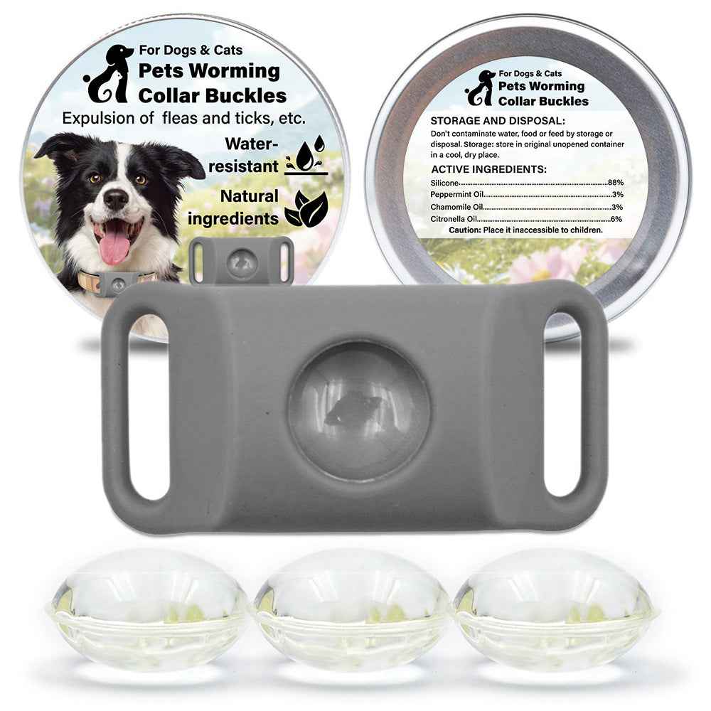 Pet Cat Dog Flea and Tick Prevention Silicone Collar with Insect Repellent Tag, Anti-Flea and Anti-Tick