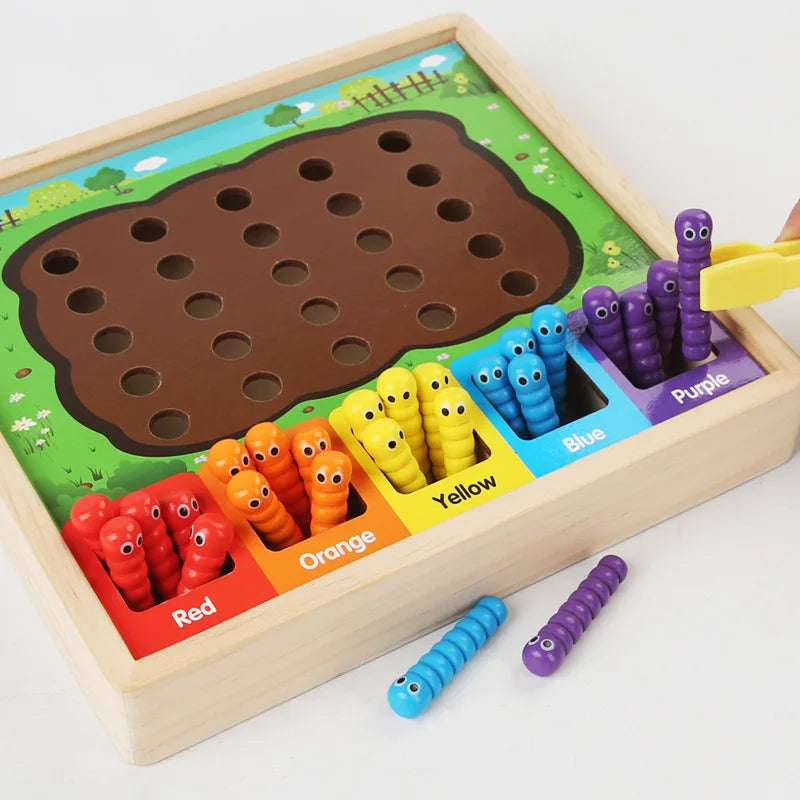 Children's classification insect catching game early education puzzle color classification matching caterpillar game