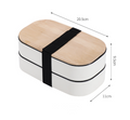 Japanese style simple bamboo lid double-layer sealed portable lunch box bento box with tableware