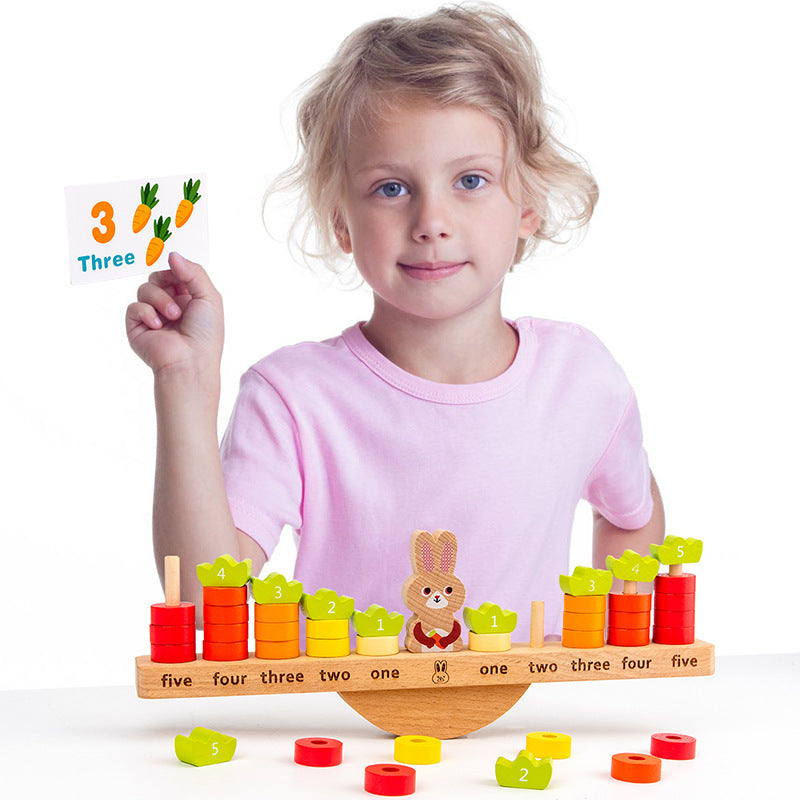 Children's Early Education Puzzle Rabbit Balance Counting And Counting Science Education Number Addition And Subtraction Enlightenment Toys