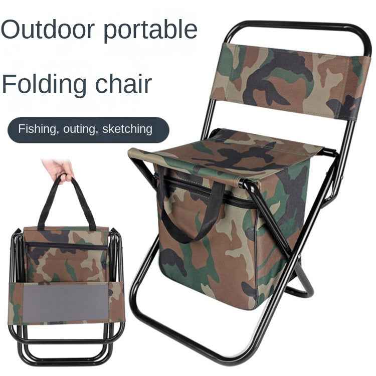 Outdoor Camping Folding Chair with Storage Backrest & Carry Bag – Lightweight Sketching Chair