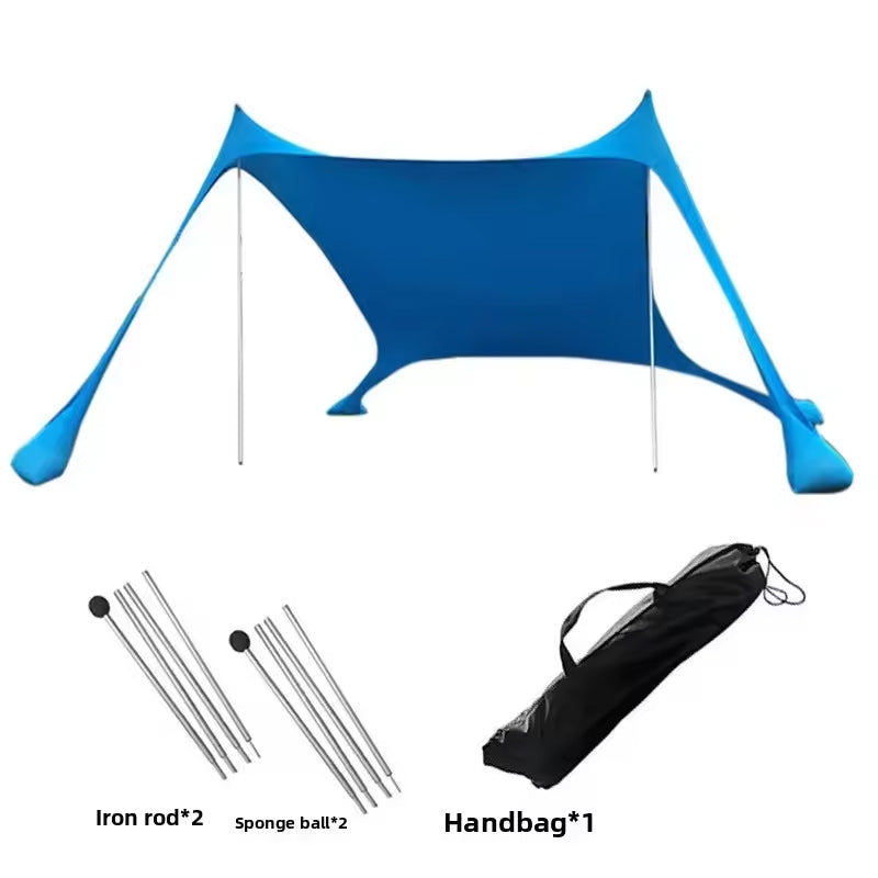 Family beach tent, large pop-up parasol, beach shelter, sun shade. Stable poles with portable carry bag. Outdoor shade. by eprolo
