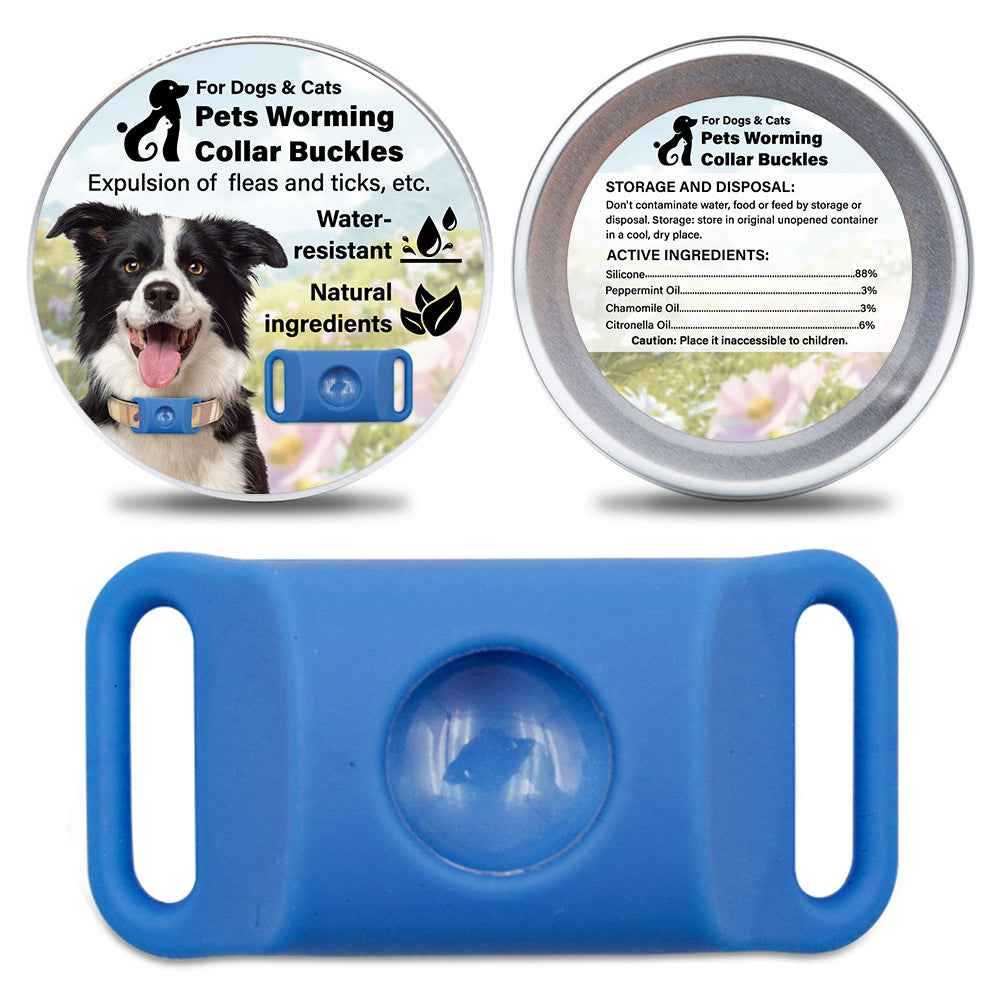Pet Cat Dog Flea and Tick Prevention Silicone Collar with Insect Repellent Tag, Anti-Flea and Anti-Tick