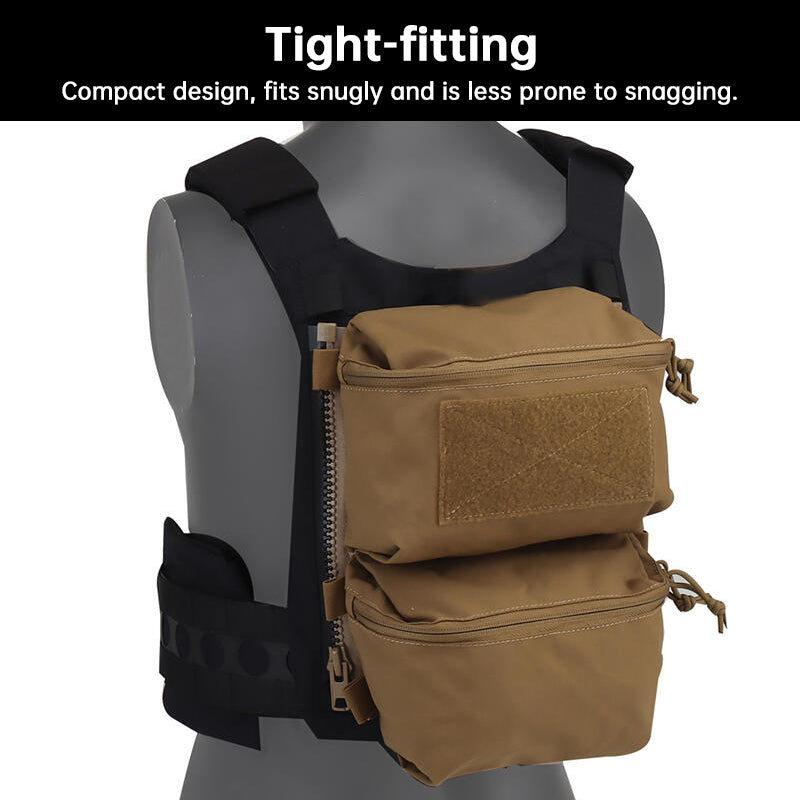 Tactical Back Panel Double General Purpose Pouch for FCPC V5 & Ferro Style Plate Carriers, Molle Utility Storage Bag by eprolo