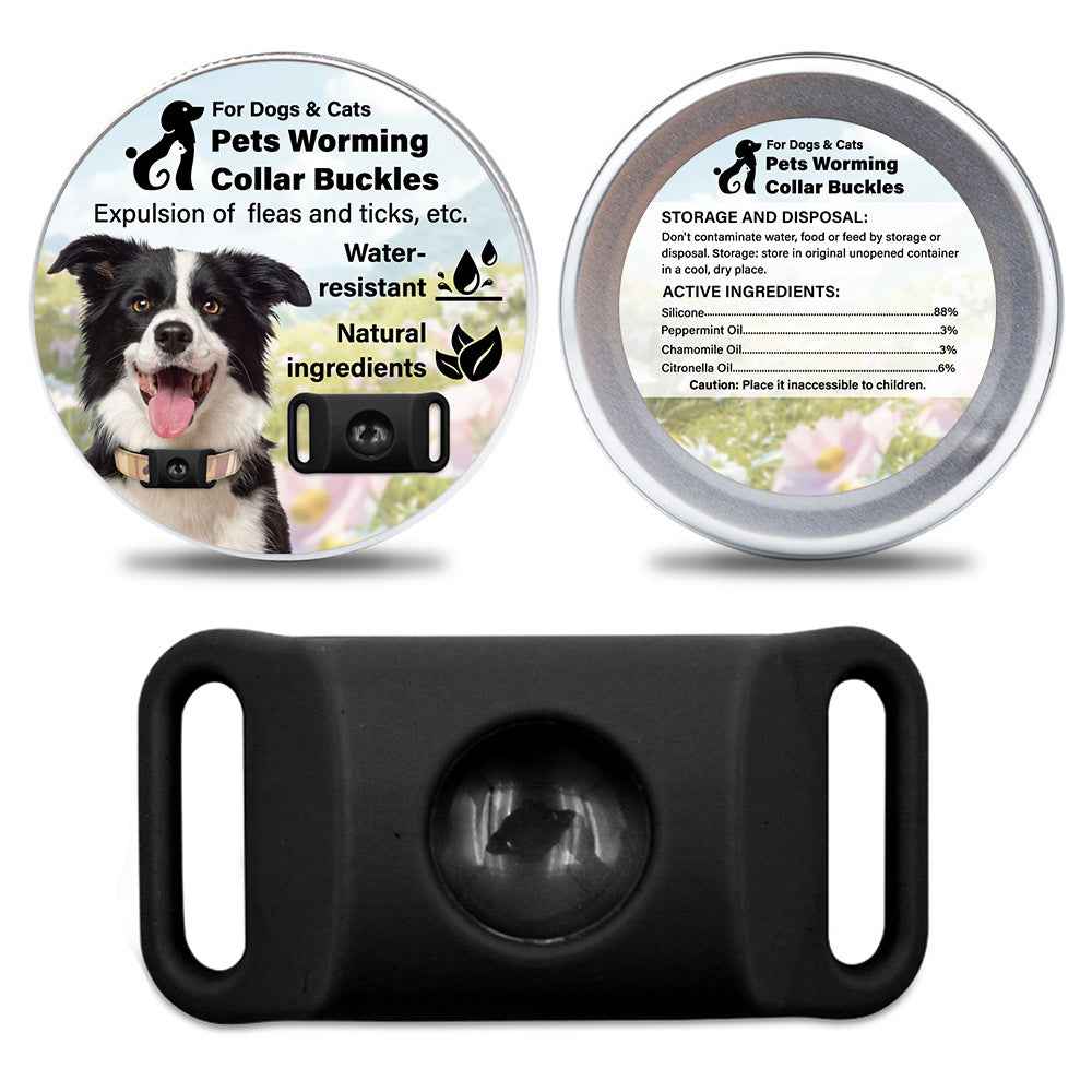 Pet Cat Dog Flea and Tick Prevention Silicone Collar with Insect Repellent Tag, Anti-Flea and Anti-Tick