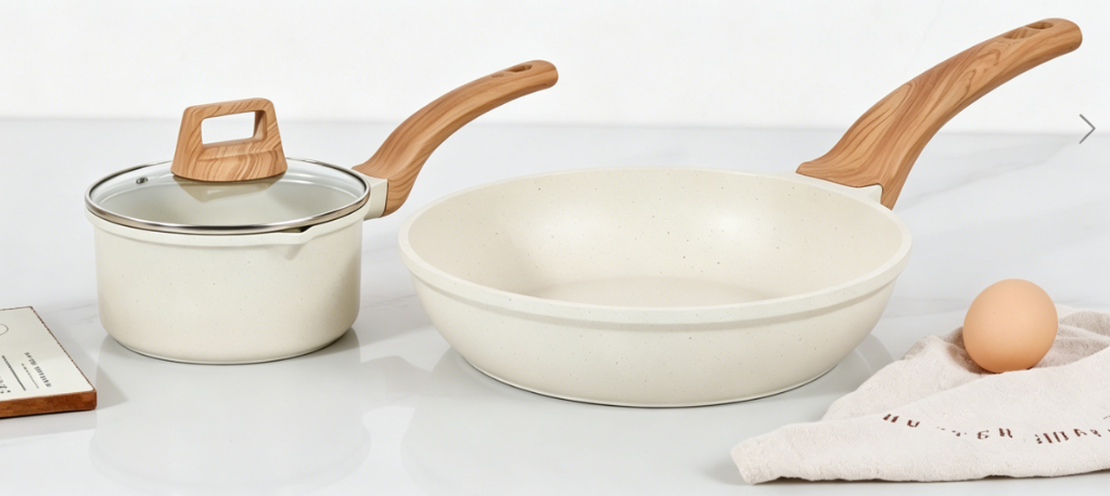 Medical stone non-stick pot soup pot stew pot frying pan wok milk pot frying pan steaming marble granite pot set
