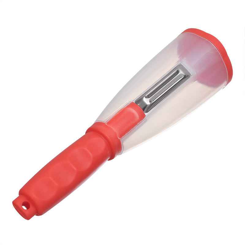 Peeler With Handle Roll Skin Tube Storage Box  Apple Carrot Cucumber Stainless Steel Multi-Function Storage Type Peeling Knife