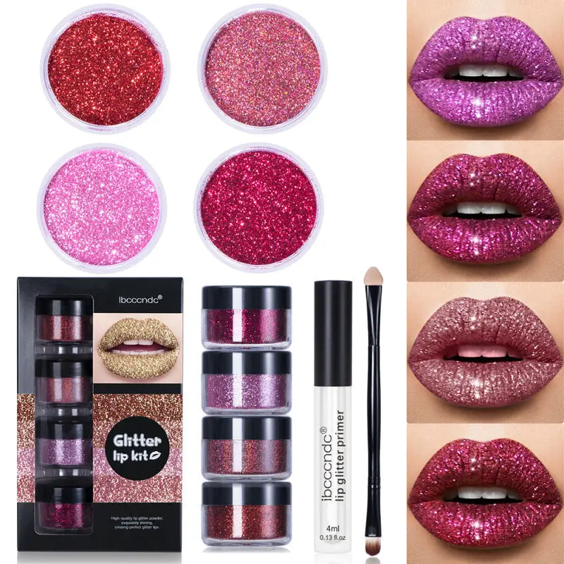 ibcccndc Glitter Lip Gloss Set Cool Color Lipstick Lip Gloss Powder Personality Lip Gloss eprolo