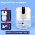 Mini Automatic Portable Food Processor, Triple Blade, USB 250 mL Electric Bivolt