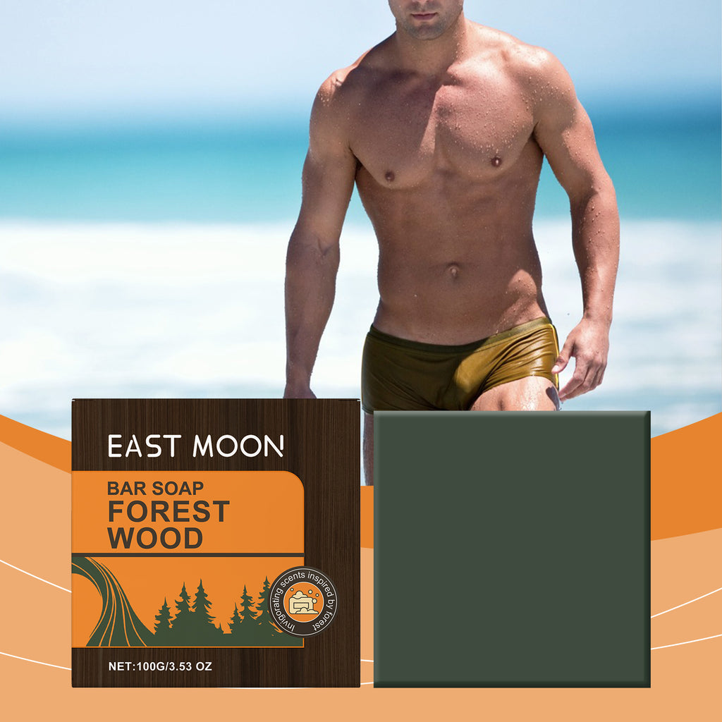 East Moon Forest Wood Bath Soap For Men Forest Fragrance Refreshing Oil Control Soap Hand Soap Cleansing Bath