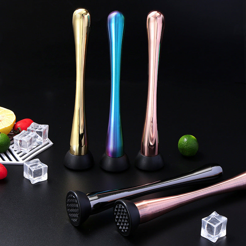 Stainless Steel Ice Crusher Muddler Bar Tool for Lemon Tea, Cocktail Mixing,