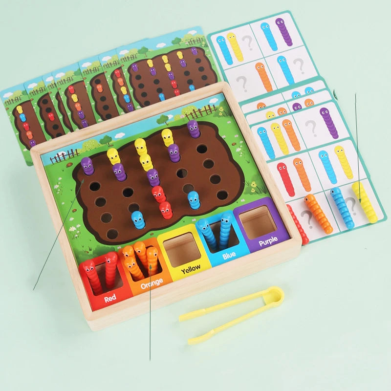 Children's classification insect catching game early education puzzle color classification matching caterpillar game