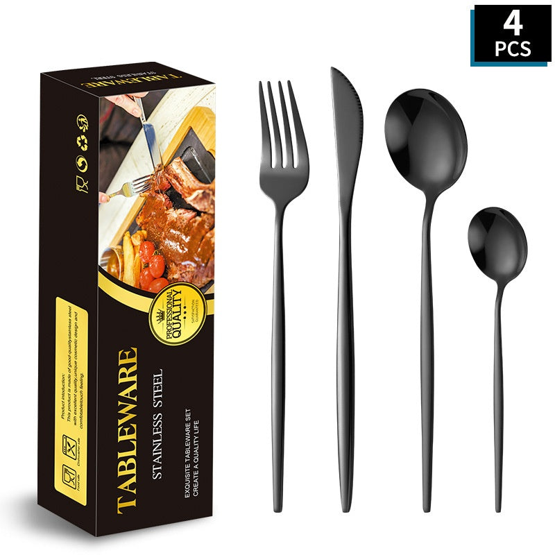 Gold Stainless Steel Cutlery Set | 4-Piece Portuguese Design Royal Beauty Queen