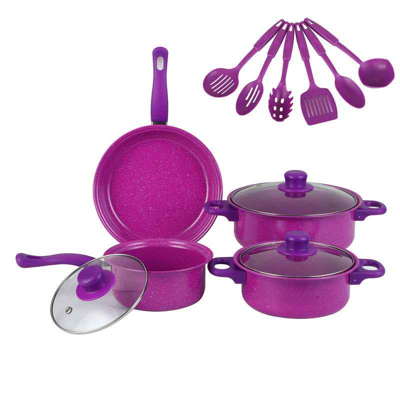 13-Piece Premium Non-Stick Cookware Set: Frying Pans, Casserole, Wok, Multi-Func, Stylish, Durable, Outdoor-Ready