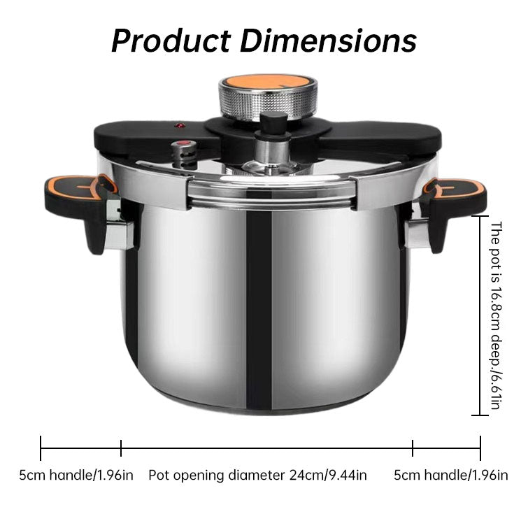 4L/6L Stainless Steel Pressure Cooker, Multi-functional Explosion-proof Pressure Pot for Gas Stove,  Electric P