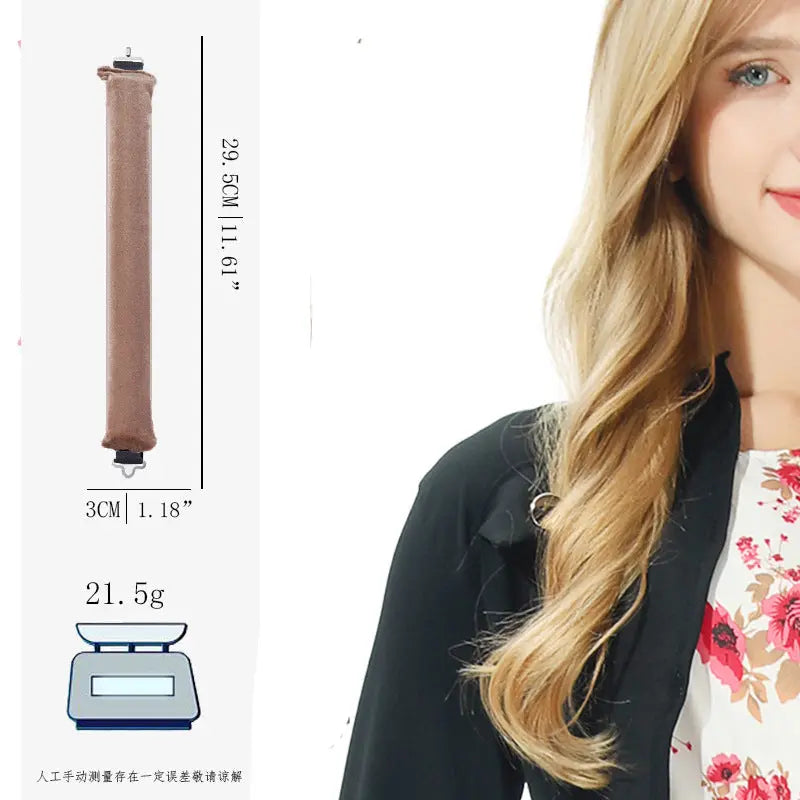 Curling Iron with 3 Rubber Clips 3cm No-Heat Curler Big Wave Hair Styling Tool Sleep eprolo