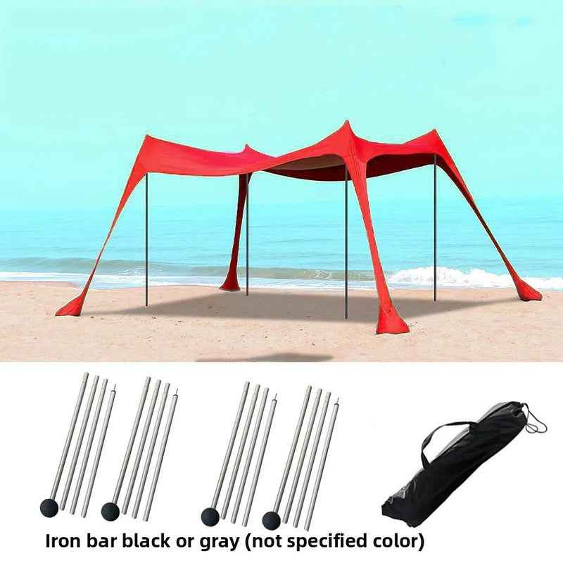 Family Beach Tent – Large Pop-Up Sun Shade Shelter with Stable Poles & Carry Bag