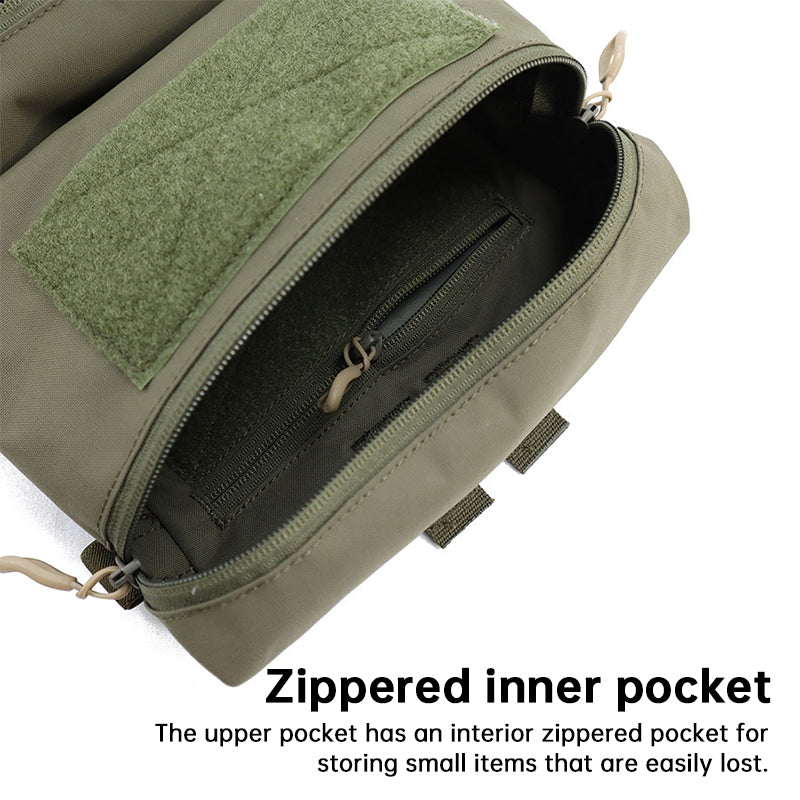 Tactical Back Panel Double General Purpose Pouch for FCPC V5 & Ferro Style Plate Carriers, Molle Utility Storage Bag by eprolo