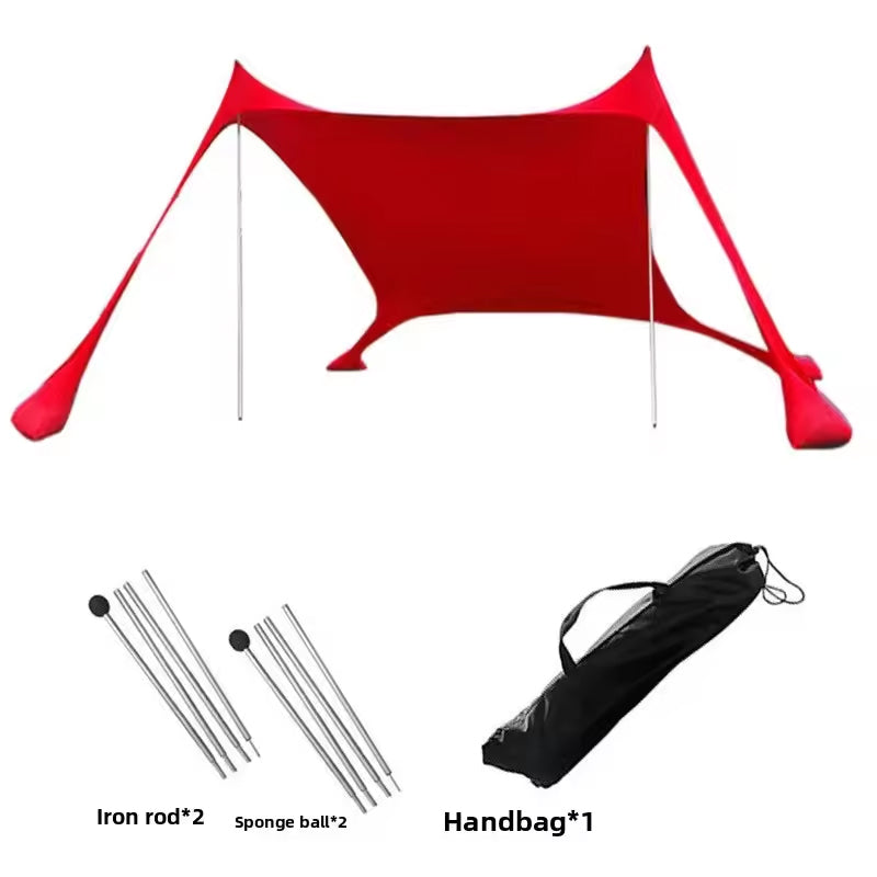 Family beach tent, large pop-up parasol, beach shelter, sun shade. Stable poles with portable carry bag. Outdoor shade. by eprolo