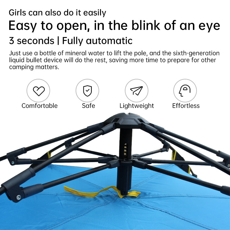 Quick-Deploy Green/White Outdoor Tent, Comfortably Accommodating 3-4 People on Camping Trips by eprolo