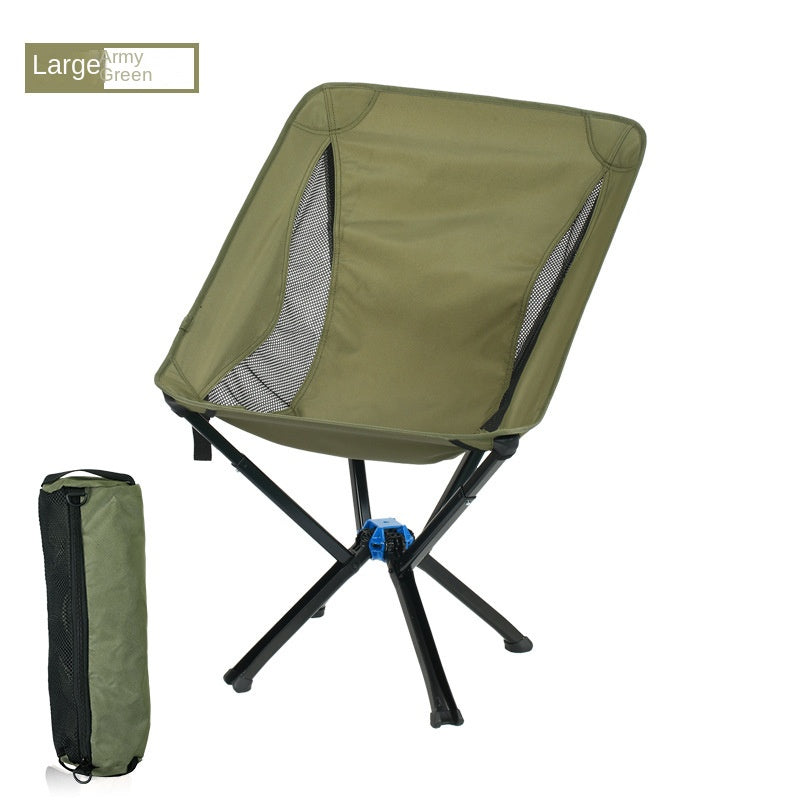 Outdoor Camping Picnic Folding Chair Umbrella Chair Aluminum Lightweight Portable Backrest Moon Chair by eprolo