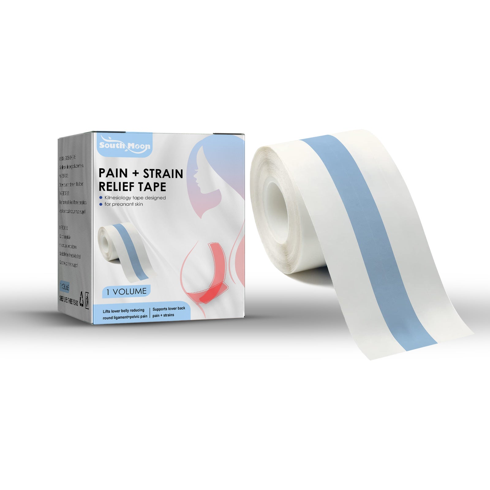 South Moon Pain + Strain Relief Tape, Waist Support Belt For Pregnant Women Belly Retraction Belt For Pregnant Women Belly Support Belt For Pregnant Women
