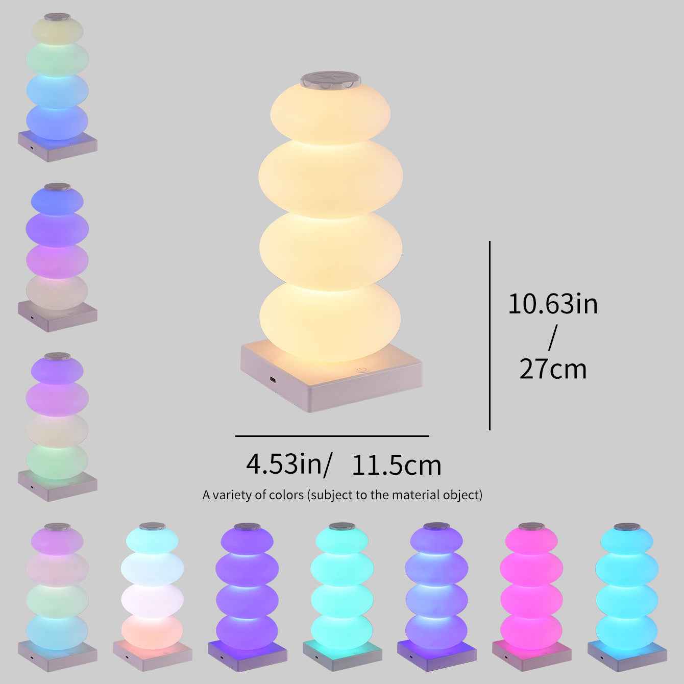 Creative LED Touch-Charging Night Light, Colorful Ambient Desk Lamp for Bedroom Home Decor