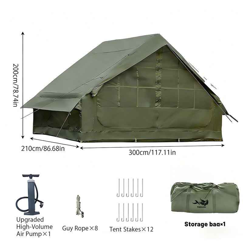 Large Inflatable Glamping Tent with Skylight – Breathable Mesh Air Tent for Summer Camping