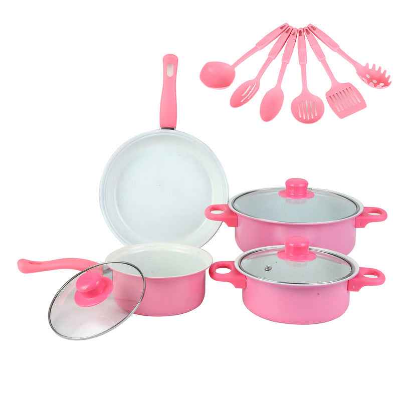 13-Piece Premium Non-Stick Cookware Set: Frying Pans, Casserole, Wok, Multi-Func, Stylish, Durable, Outdoor-Ready