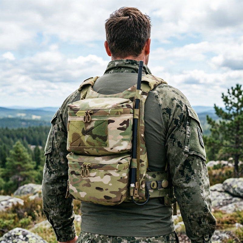 Tactical Back Panel Double General Purpose Pouch for FCPC V5 & Ferro Style Plate Carriers, Molle Utility Storage Bag by eprolo