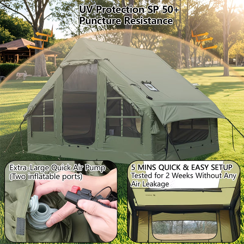 Large Inflatable Glamping Tent with Skylight, Breathable Mesh Air Tent for Summer Camping & Backpacking by eprolo