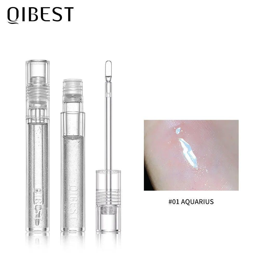QIBEST Water Light Lip Gloss Mirror Glass Lip Glaze Moisturizing Moisturizing Water Light Lip Gloss Not Easy To Fade Transparent Lip Gloss eprolo
