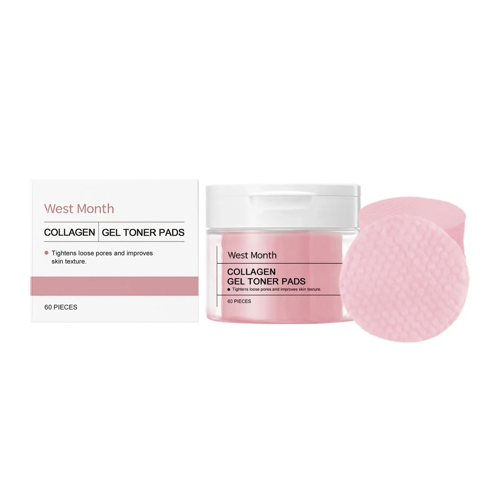 West&Month Collagen Cotton Pad Facial Brightening Moisturizing Gentle Skin Care Enhancing Elastic Nourishing Gasket eprolo