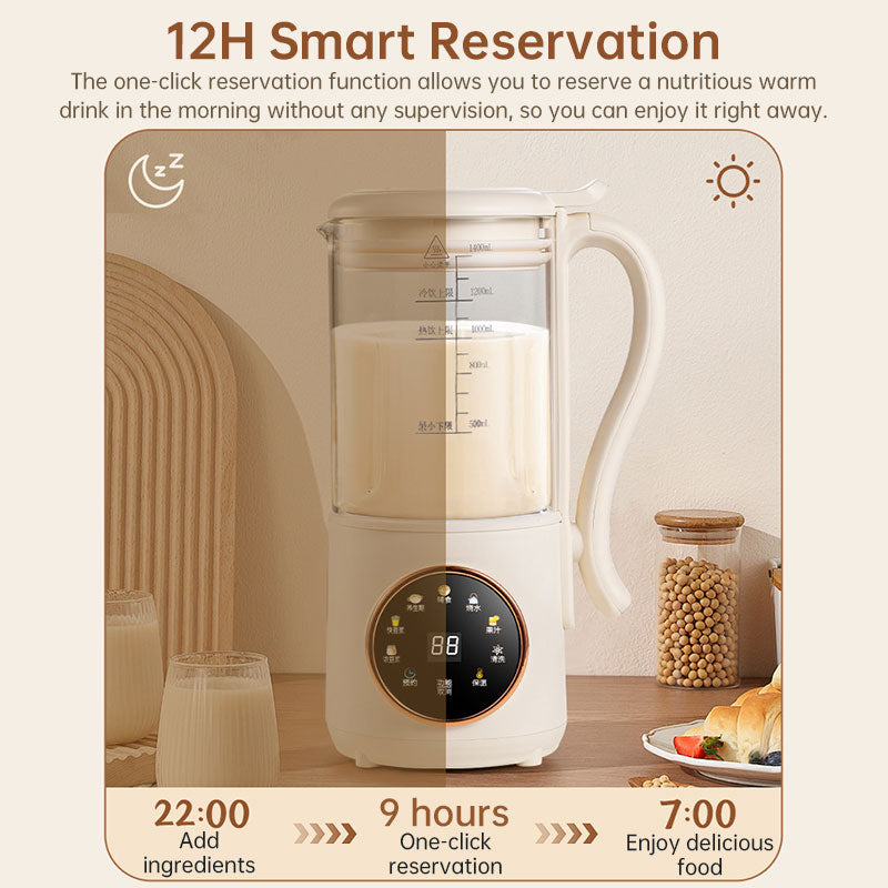 1.4L Nuts Milk Maker, Juicer and Soy Milk Machine with 16 Blades for Plant-Based Drinks, Oatmeal, Almond, Grains, and Beverages