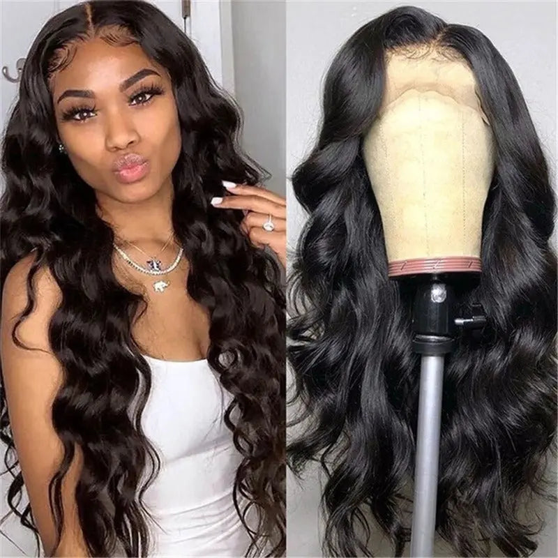 Wig for women El and American medium-parted long curly hair African black large wave chemical fiber full headgear wig eprolo