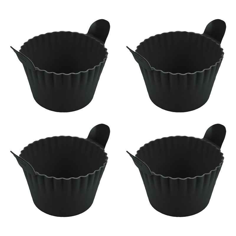 4-6 reusable silicone air fryer liners & baking cups – non-stick kitchen tools for eggs, cakes, meatballs.