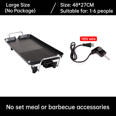 1500W Electric Teppanyaki Grill, Smokeless Non-Stick Griddle, Portable Tabletop BBQ Plate with Adjustable Temp