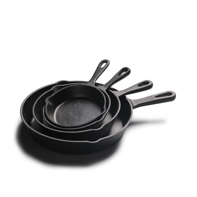 4-Pack Cast Iron Skillet Set – Non-Stick Frying Pans for Induction, Egg & Crepe Pan