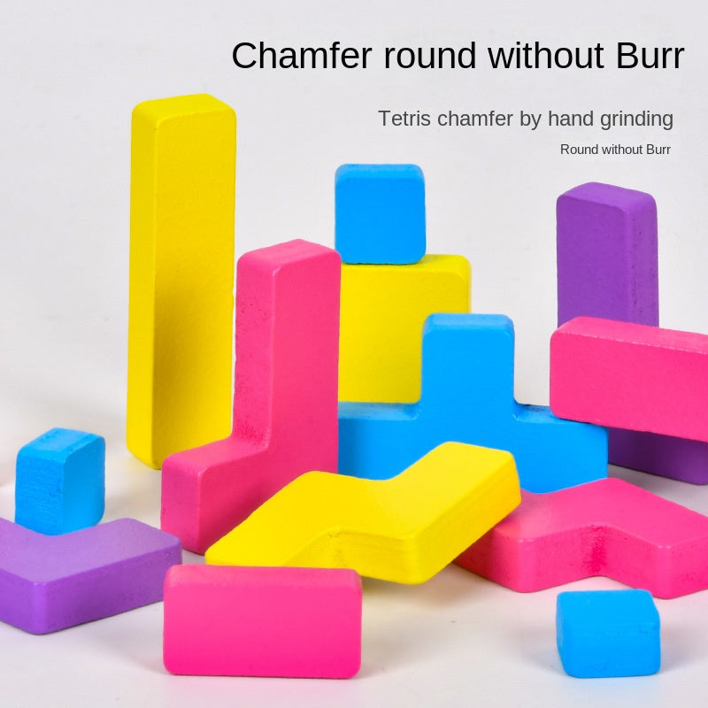 Wooden versatile heart-shaped puzzle for children's early education, puzzle thinking training, Tetris blocks