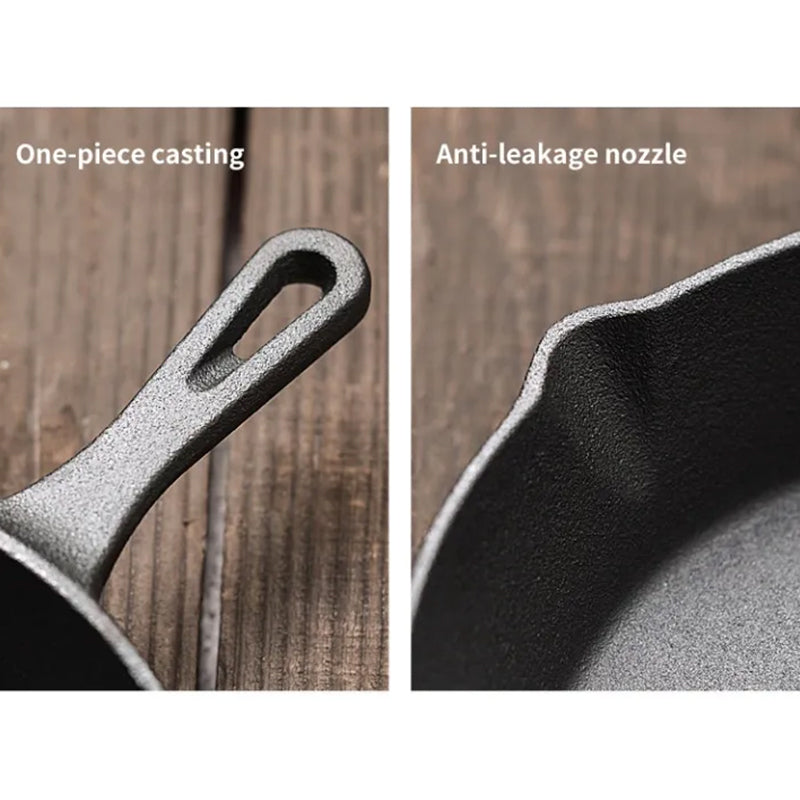 4-Pack Cast Iron Skillet Set – Non-Stick Frying Pans for Induction, Egg & Crepe Pan