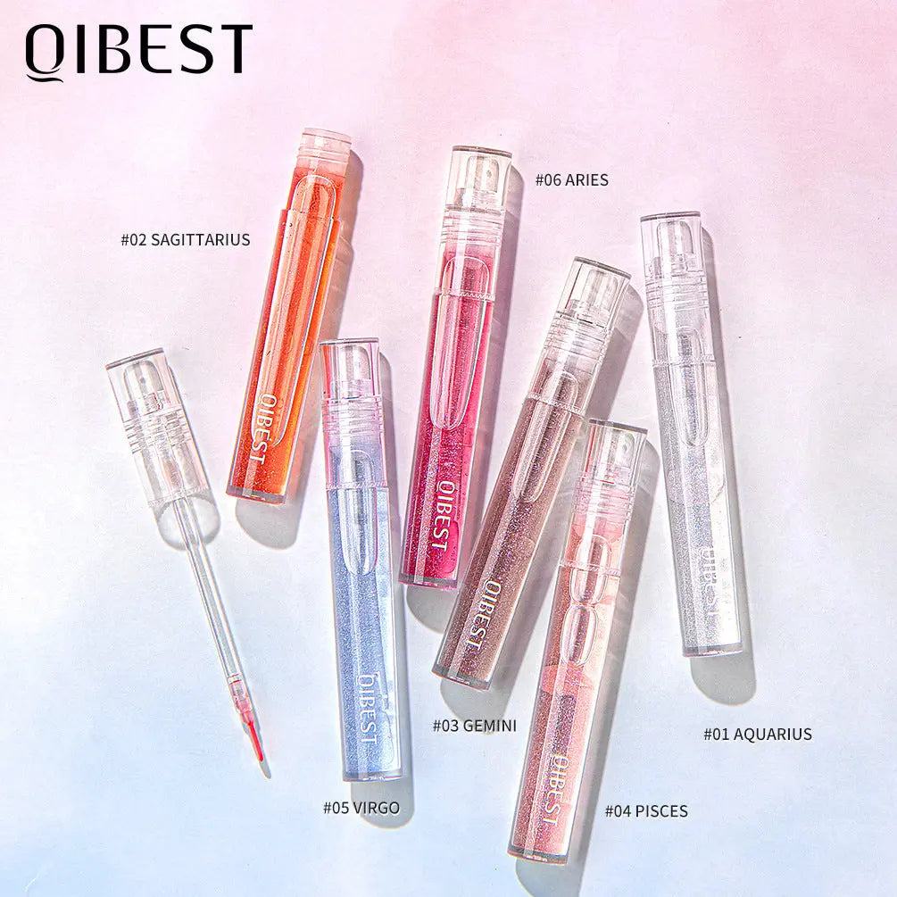QIBEST Water Light Lip Gloss Mirror Glass Lip Glaze Moisturizing Moisturizing Water Light Lip Gloss Not Easy To Fade Transparent Lip Gloss eprolo