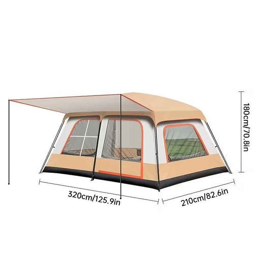 4-6 Person Family Camping Tent, Waterproof Portable Tent with Carry Bag for Car Camping